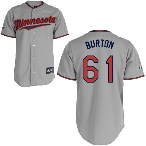 Jared Burton #61 mlb Jersey-Minnesota Twins Women's Authentic Road Gray Cool Base Baseball Jersey